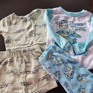 Kids Pajamas 3 Sets with Baby Yoda Design And Moons. Carters/ Star Wars